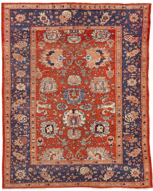 rare antique ziegler carpet persia - CATEGORY: ANTIQUE RUGS - DATED 19TH CENTURY