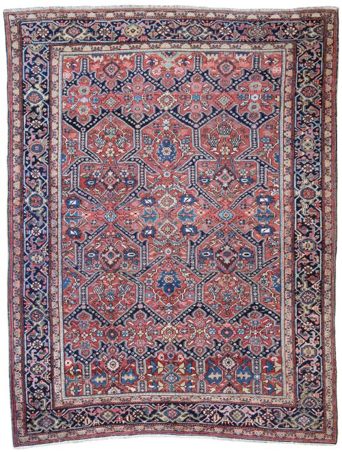 antique heriz carpet persia - CATEGORY: ANTIQUE RUGS - DATED 1900