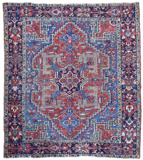 distressed antique heriz carpet persia - CATEGORY: ANTIQUE RUGS - DATED 1900