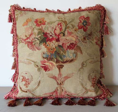 antique aubusson cushion - CATEGORY: ANTIQUE MISCELLANEOUS - DATED 1880