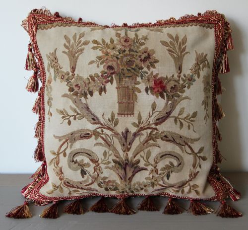 antique aubusson cushion - CATEGORY: ANTIQUE MISCELLANEOUS - DATED 1870