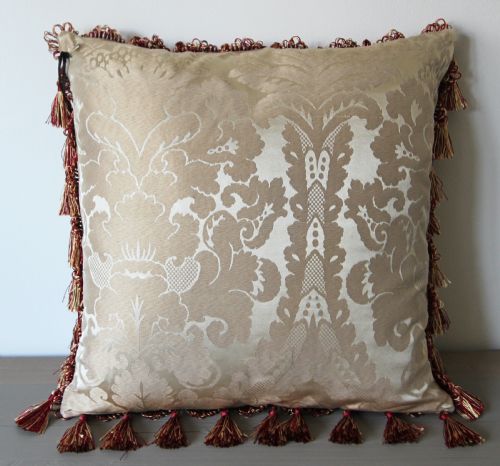 ANTIQUE AUBUSSON CUSHION FRANCE - ADDITIONAL PHOTO 1