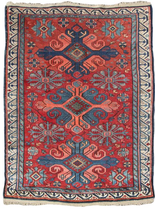 antique seychour rug caucasian - CATEGORY: ANTIQUE RUGS - DATED 1890