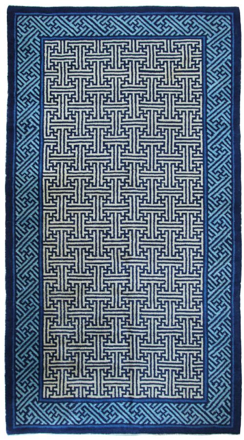 antique chinese ningxia rug - CATEGORY: ANTIQUE RUGS - DATED 1900