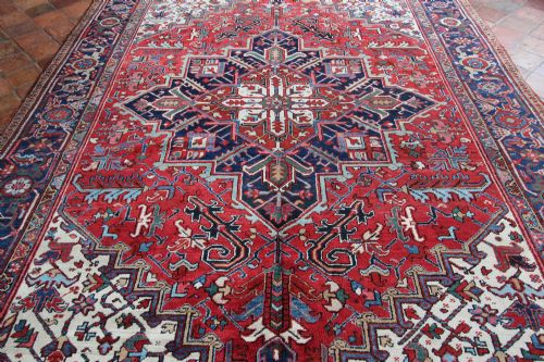 ANTIQUE HERIZ CARPET PERSIAN - ADDITIONAL PHOTO 5