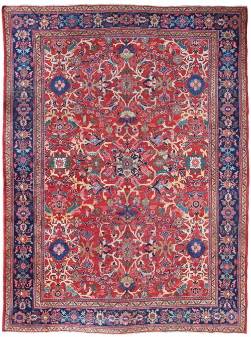 antique mahal carpet persia - CATEGORY: ANTIQUE RUGS - DATED 1910