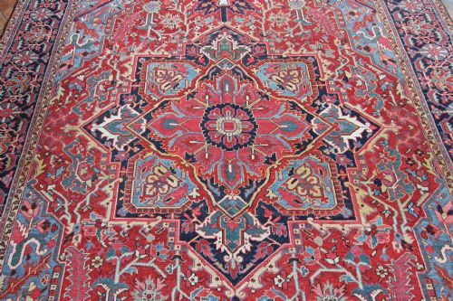 ANTIQUE HERIZ CARPET PERSIAN - ADDITIONAL PHOTO 3