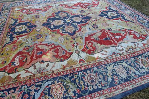 RARE ANTIQUE ZIEGLER CARPET 17TH CENTURY POLONAISE DESIGN - ADDITIONAL PHOTO 3