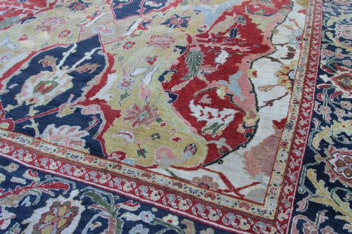 RARE ANTIQUE ZIEGLER CARPET 17TH CENTURY POLONAISE DESIGN - ADDITIONAL PHOTO 7