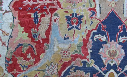 RARE ANTIQUE ZIEGLER CARPET 17TH CENTURY POLONAISE DESIGN - ADDITIONAL PHOTO 10