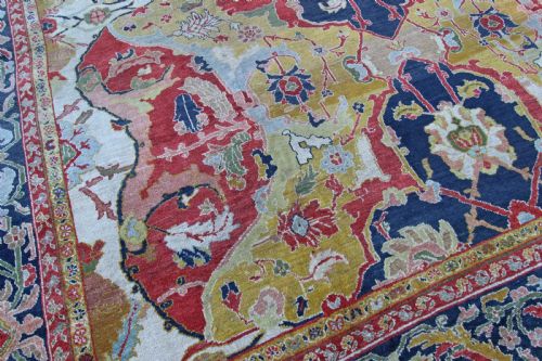 RARE ANTIQUE ZIEGLER CARPET 17TH CENTURY POLONAISE DESIGN - ADDITIONAL PHOTO 12