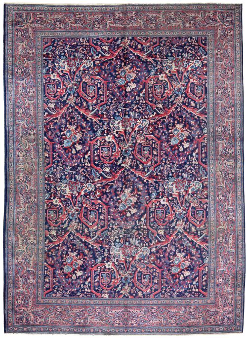 antique tabriz carpet mustafi design persian - CATEGORY: ANTIQUE RUGS - DATED 1900