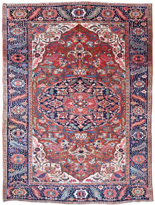 antique 'ahar' heriz carpet persia - CATEGORY: ANTIQUE RUGS - DATED 1910