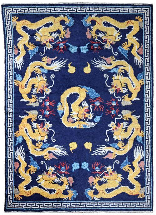 antique chinese 'paotu' dragon rug - CATEGORY: ANTIQUE RUGS - DATED 1910