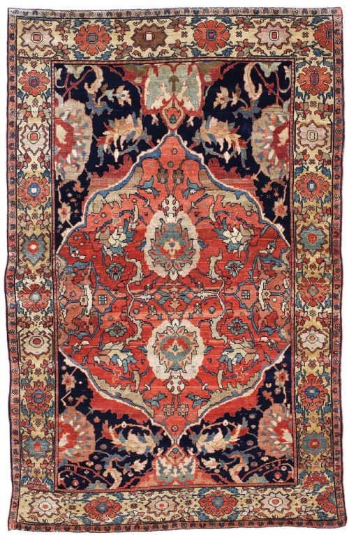 rare early fereghan rug persia - CATEGORY: ANTIQUE RUGS - DATED 1860