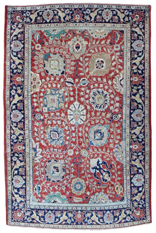 antique tabriz maybe 'benlian' - CATEGORY: ANTIQUE RUGS - DATED 1920