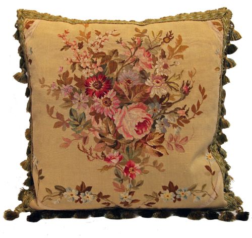 antique aubusson cushion - CATEGORY: ANTIQUE MISCELLANEOUS - DATED 1870