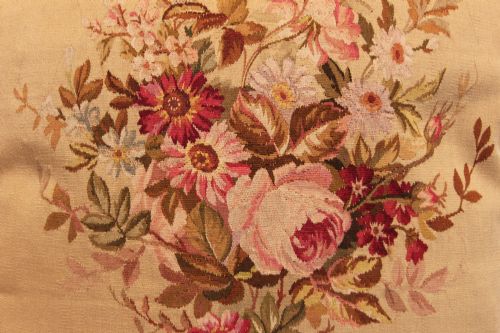 ANTIQUE AUBUSSON CUSHION - ADDITIONAL PHOTO 2