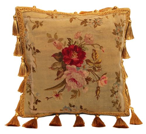antique aubusson cushion - CATEGORY: ANTIQUE MISCELLANEOUS - DATED 1870