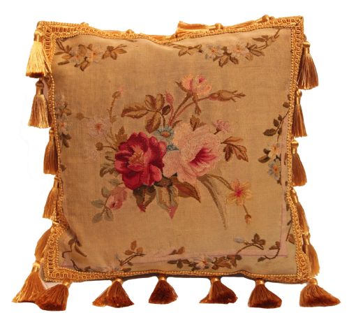 antique aubusson cushion - CATEGORY: ANTIQUE MISCELLANEOUS - DATED 1870