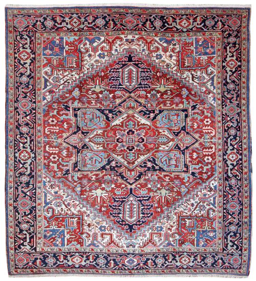 square antique heriz carpet - CATEGORY: ANTIQUE RUGS - DATED 1900