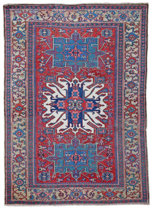 antique karaja rug - CATEGORY: ANTIQUE RUGS - DATED 1890