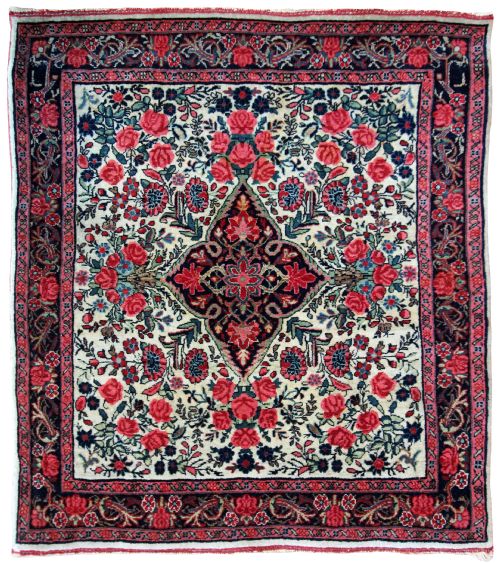 antique bidjar pushti mat - CATEGORY: ANTIQUE RUGS - DATED 1900