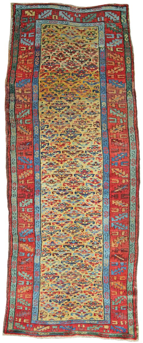 antique kurdish long rug - CATEGORY: ANTIQUE RUGS - DATED 19TH CENTURY