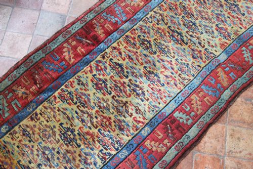 ANTIQUE KURDISH LONG RUG - ADDITIONAL PHOTO 8