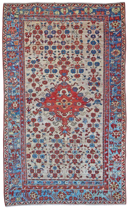 antique angora rug ushak region circa 1860 - CATEGORY: ANTIQUE RUGS - DATED 1860