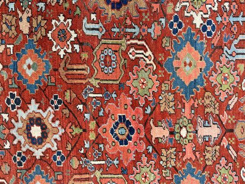 RARE SMALL SIZE ANTIQUE HERIZ CARPET - ADDITIONAL PHOTO 1