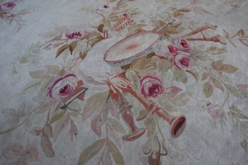 ANTIQUE AUBUSSON CARPET FRANCE CIRCA 1850 - ADDITIONAL PHOTO 4
