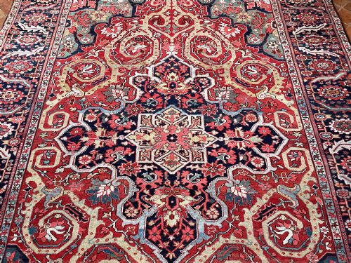 RARE ANTIQUE HERIZ CARPET PERSIAN CIRCA 1900 - ADDITIONAL PHOTO 1