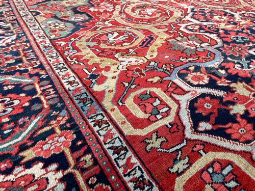 RARE ANTIQUE HERIZ CARPET PERSIAN CIRCA 1900 - ADDITIONAL PHOTO 7