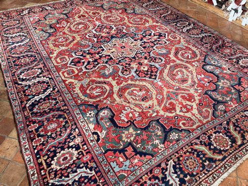 RARE ANTIQUE HERIZ CARPET PERSIAN CIRCA 1900 - ADDITIONAL PHOTO 8
