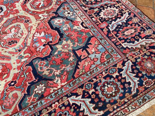 RARE ANTIQUE HERIZ CARPET PERSIAN CIRCA 1900 - ADDITIONAL PHOTO 9
