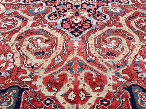 RARE ANTIQUE HERIZ CARPET PERSIAN CIRCA 1900 - ADDITIONAL PHOTO 10