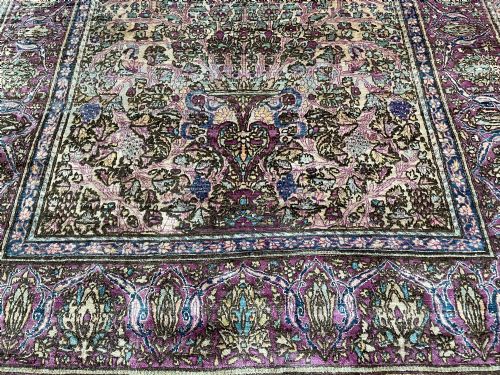ANTIQUE SILK FARAHAN RUG - ADDITIONAL PHOTO 2