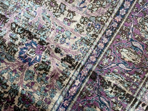 ANTIQUE SILK FARAHAN RUG - ADDITIONAL PHOTO 5