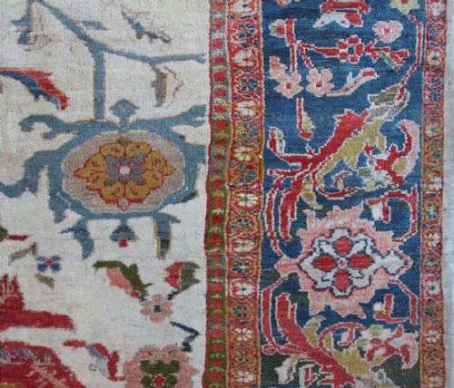 RARE IVORY ANTIQUE ZIEGLER CARPET - ADDITIONAL PHOTO 9