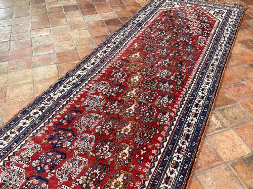 RARE ANTIQUE KASHKULI RUNNER SOUTHERN PERSIA - ADDITIONAL PHOTO 9