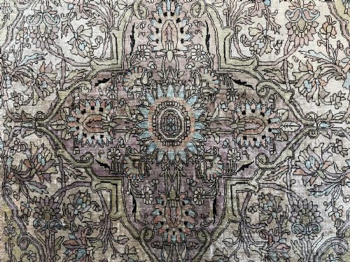 ANTIQUE SILK FARAHAN RUG - ADDITIONAL PHOTO 3