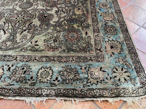 ANTIQUE SILK FARAHAN RUG - ADDITIONAL PHOTO 4