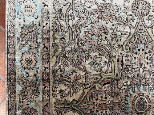 ANTIQUE SILK FARAHAN RUG - ADDITIONAL PHOTO 5
