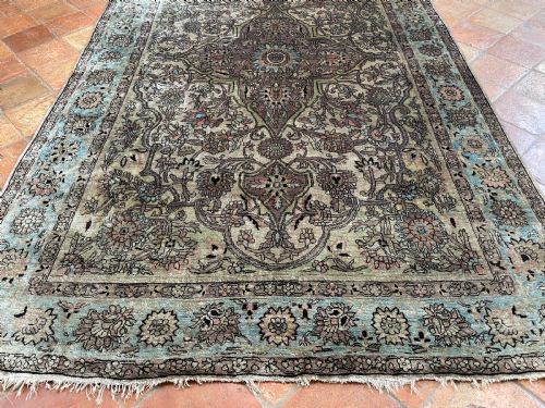 ANTIQUE SILK FARAHAN RUG - ADDITIONAL PHOTO 6