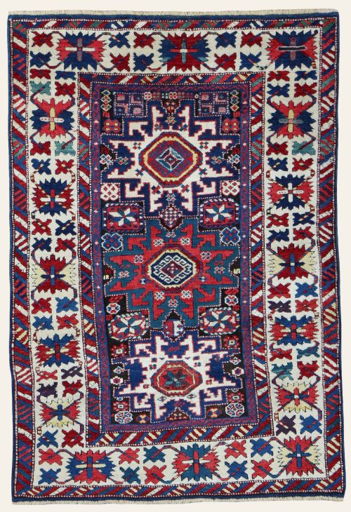 antique lesghi rug - CATEGORY: ANTIQUE RUGS - DATED 1880