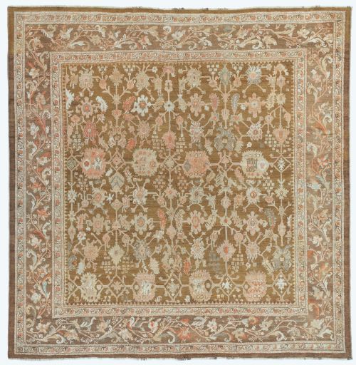 rare square antique ushak carpet - CATEGORY: ANTIQUE RUGS - DATED 1890