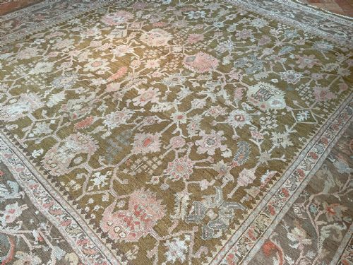 RARE SQUARE ANTIQUE USHAK CARPET - ADDITIONAL PHOTO 4