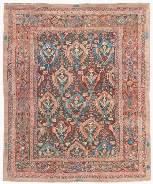 rare antique bakshaish carpet - CATEGORY: ANTIQUE RUGS - DATED 1870