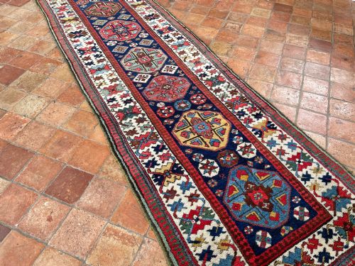 RARE ANTIQUE KAZAK RUNNER - ADDITIONAL PHOTO 8